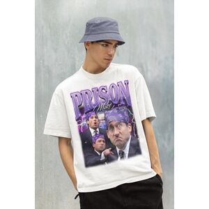 Prison Mike T-Shirt, Michael Scott Fan Tee White